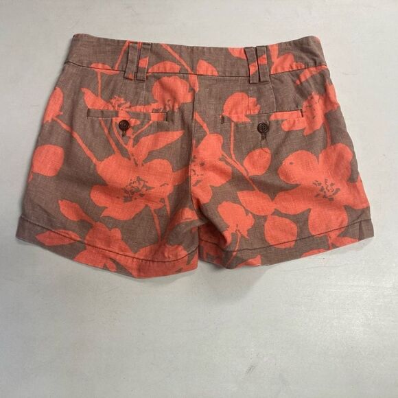 Ann Taylor LOFT Women’s Linen Blend Shorts Orange & Brown Size ￼0 Inseam 4” - Picture 8 of 9